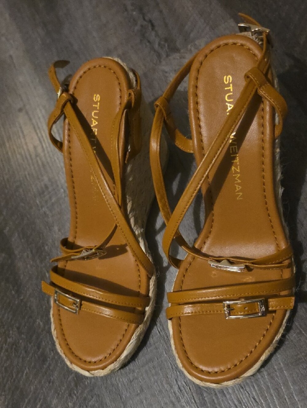 Stuart Weitzman Georgie Espadrille Wedge Sandals Size 6.5 - Picture 2 of 8